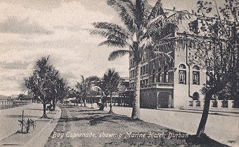 Bay Esplanade, showing Marine Hotel, Durban