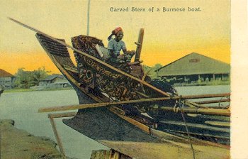 Carved Stern of a Burmese boat.