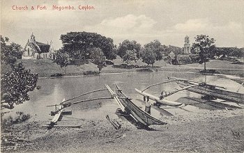 Church & Fort. Negombo, Ceylon.