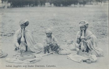 Indian Jugglers and Snake Charmers, Colombo.