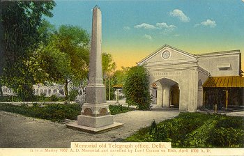 Memorial old Telegraph office, Delhi. It is a mutiny 1857 A. D. Memorial and unveiled by Lord Curzon on 19th April 1902 A. D.