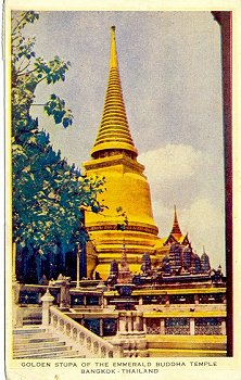 Golden Stupa of the Emerald buddha Temple Bangkok - Thailand