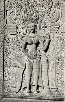 Stone wall carving showing a female form