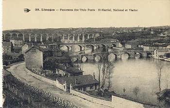 251. Limoges - Panorama des Trois Ponts: St. Martial, National et Viaduc