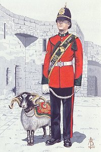 Ram Major with the Regimental Mascot