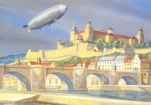 Fahrt nach Wrzburg des LZ 130 'Graf Zeppelin'.