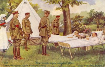 108. King George greets wounded officer