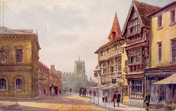 High Street, Showing Harvard House, etc., Stratford-on-Avon.