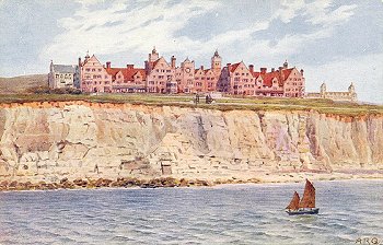 Roedean from the Sea, near Brighton. (rev)