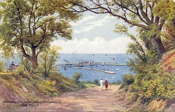 The Harbour, from Langmoor Gardens Lyme Regis
