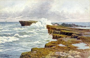 A Rough Sea at Filey Brigg