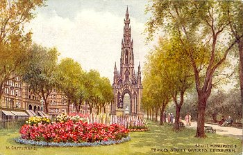 Scott Monument & Princes Street Gardens, Edinburgh.