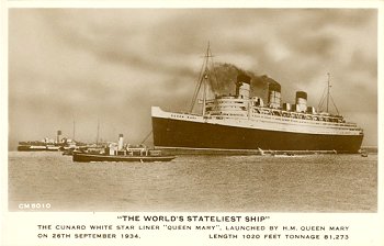 The Cunard White Star Liner "Queen Mary", Launched by H.M. Queen Mary on 26th September 1934